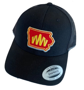 WW Yupoong Trucker Hat Mid Profile  - Black/Black